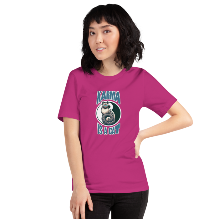 Karma is a Cat - Mystical Tee for Feline Lovers - Image 3