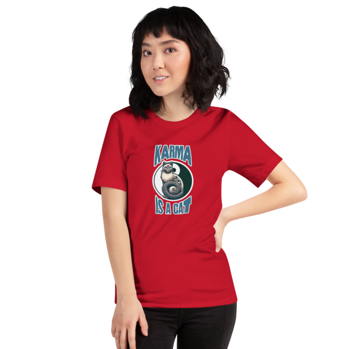 Karma is a Cat - Mystical Tee for Feline Lovers - Image 2