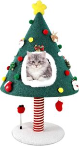 Christmas Cat Tree Tower with Sisal Scratching Post