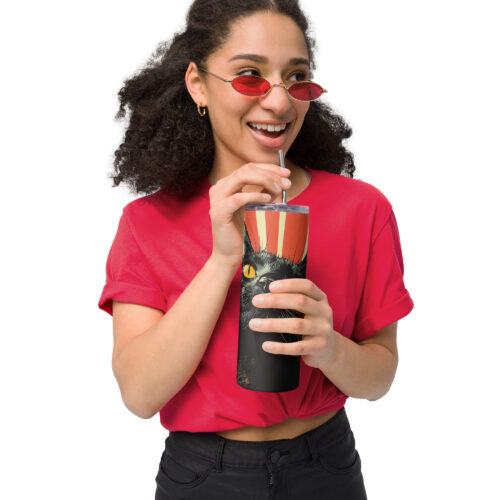 Black Cat Vibes – Stainless steel tumbler