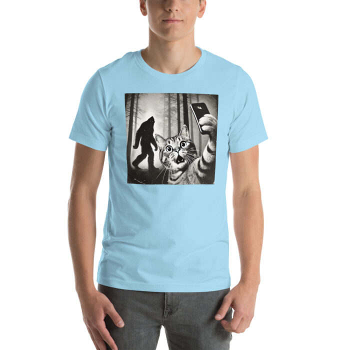 Cat Meets Bigfoot: Selfie Chronicles Unisex t-shirt - Image 10