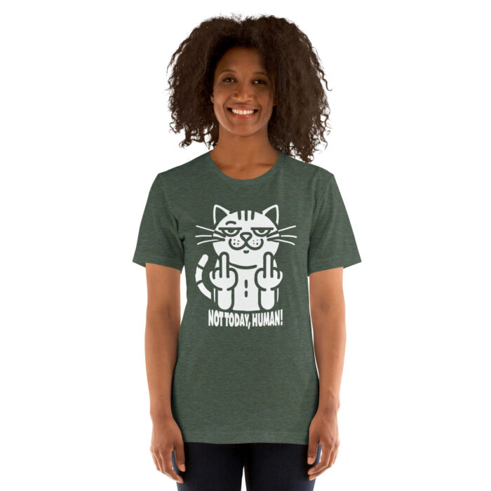 Not Today, Human – Cats Flipping You Off Unisex T-Shirt - Image 4