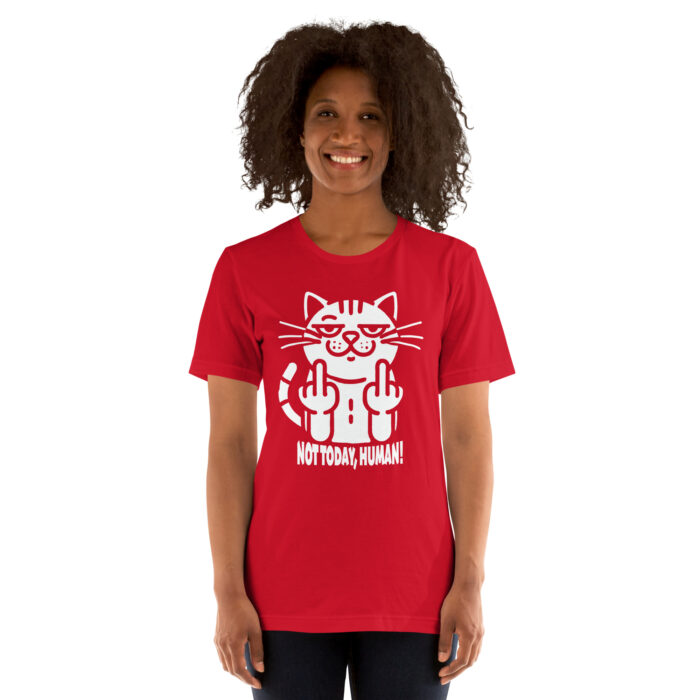 Not Today, Human – Cats Flipping You Off Unisex T-Shirt - Image 3