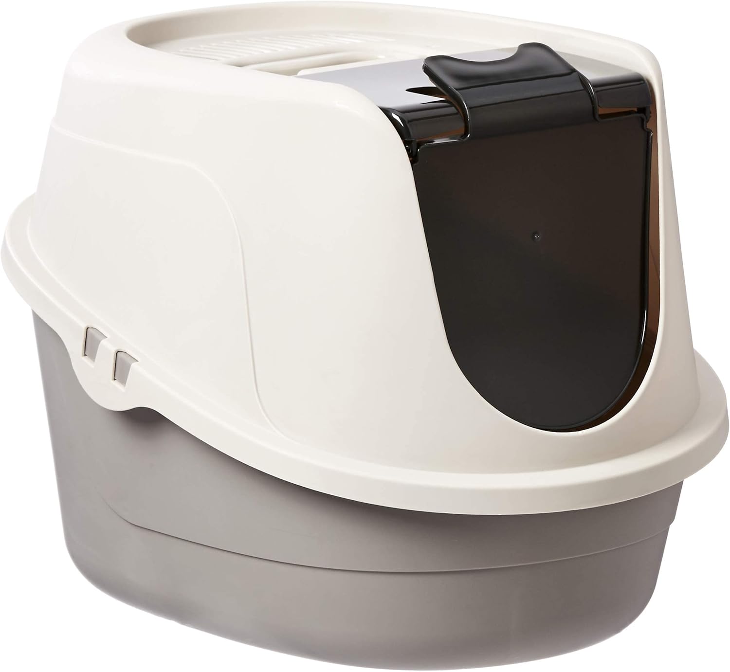 Amazon Basics no mess hooded enclosed cat litter box with swinging door
