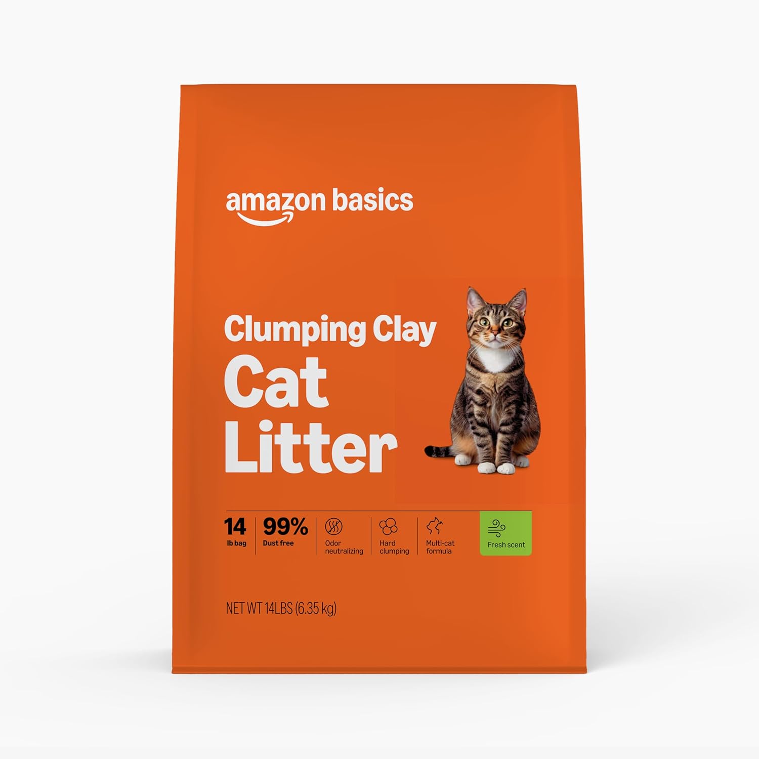 Amazon Basics fresh scent clumping cat litter 14lb bag