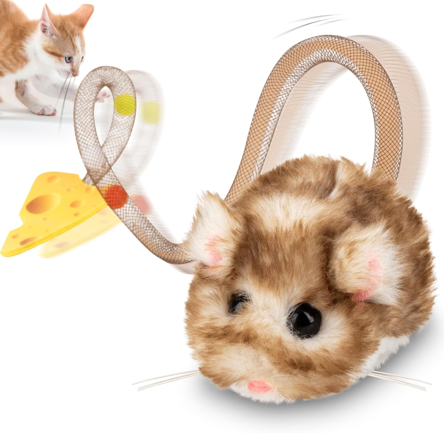 Migipaws MigiMouse motion sensor rolling plush mouse cat toy