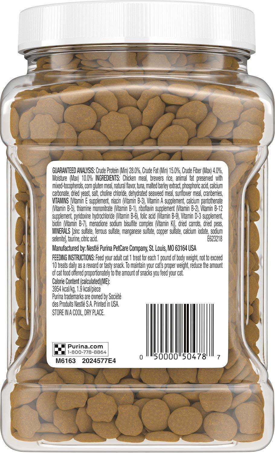 Friskies Party Mix Natural Yums wild caught tuna cat treats 20oz canister