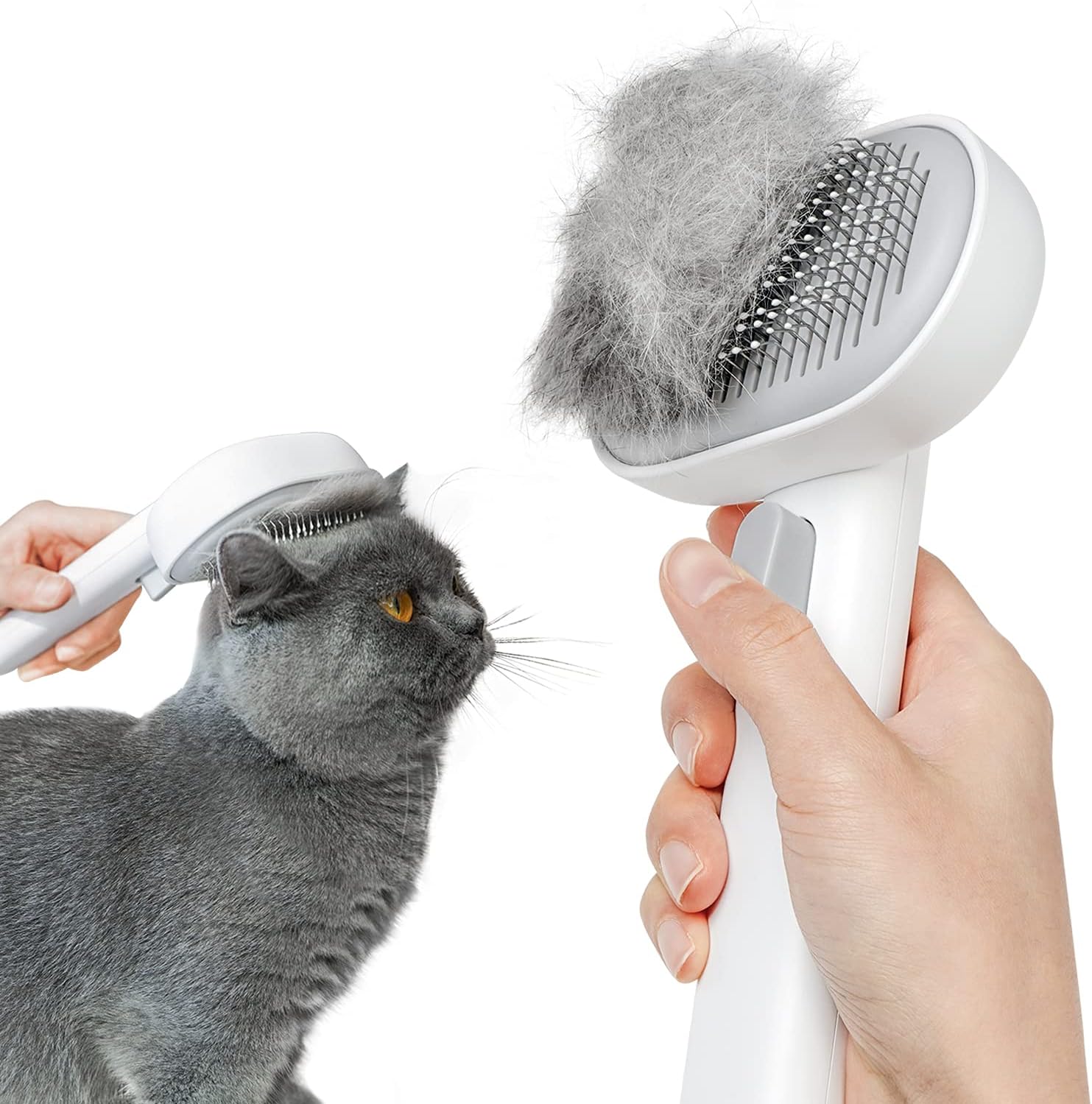 Aumuca Self-Cleaning Cat Brush for Shedding