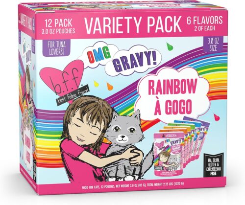 Weruva BFF OMG Rainbow A Gogo wet cat food variety 12 pack pouches