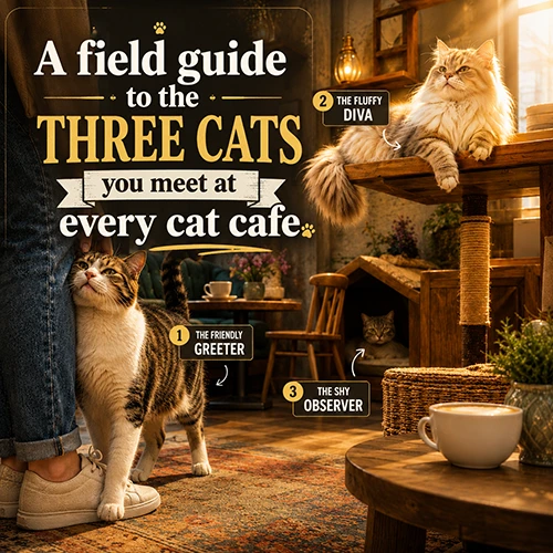 A field guide to the three cats you meet at every cat cafe